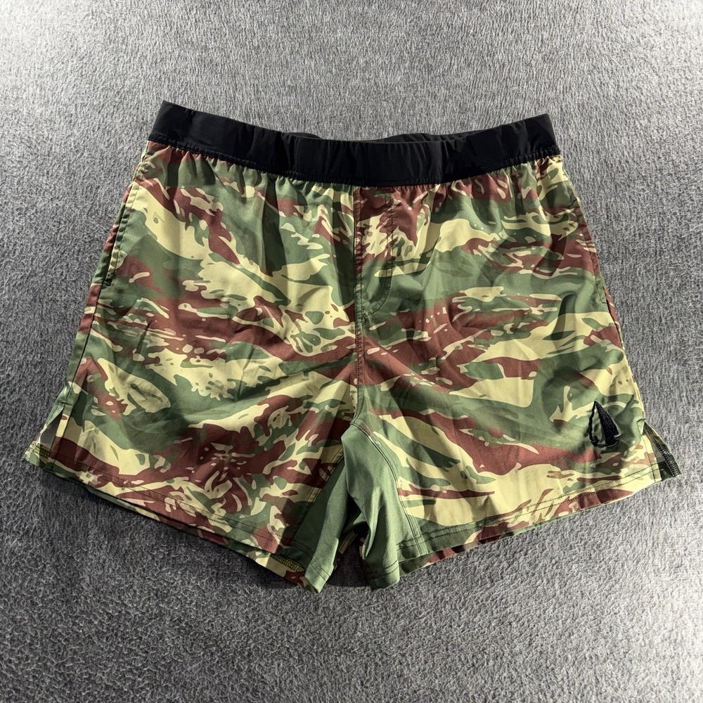 Tachuntfish Shorts Mens 2XL Green Camo Training Performance Running Outdoors